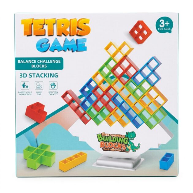 لعبة توازن مكعبات تيتريس ثلاثية الأبعاد (3D Stacking Tetris)