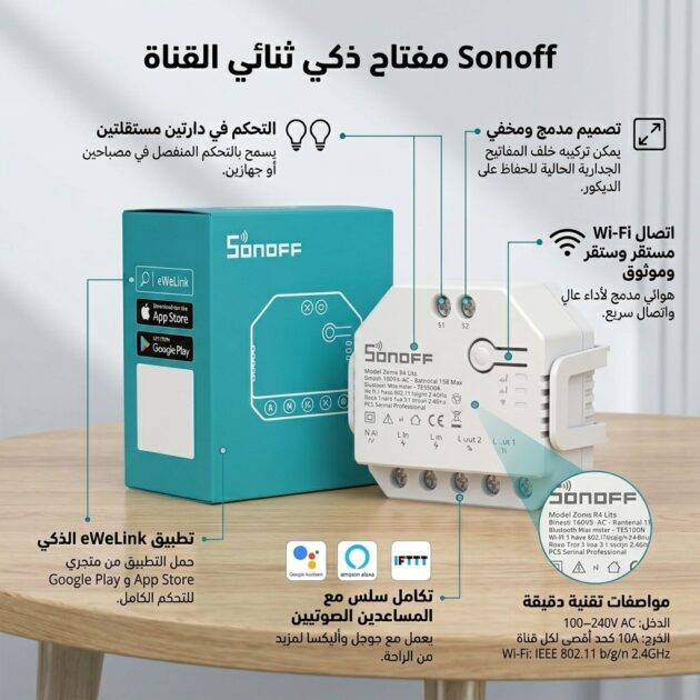 جهاز التحكم الذكي بالستائر والمحركات اللاسلكي من شركة Sonoff